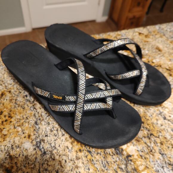 Teva Flip Flop Women's Mush Mandalyn Wedge Ola 2 Agave Size 8 - Picture 2 of 6